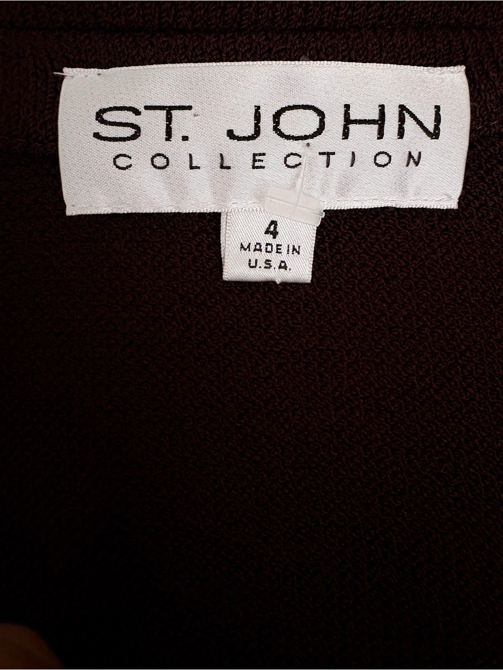 St. John Chocolate Brown Zip-Front Jacket with Petite Collar - Picture 8 of 8